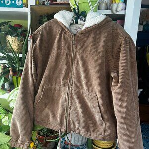 Corduroy jacket with fleece lining